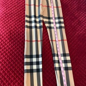 10Y Burberry Black and Cream Check Pants